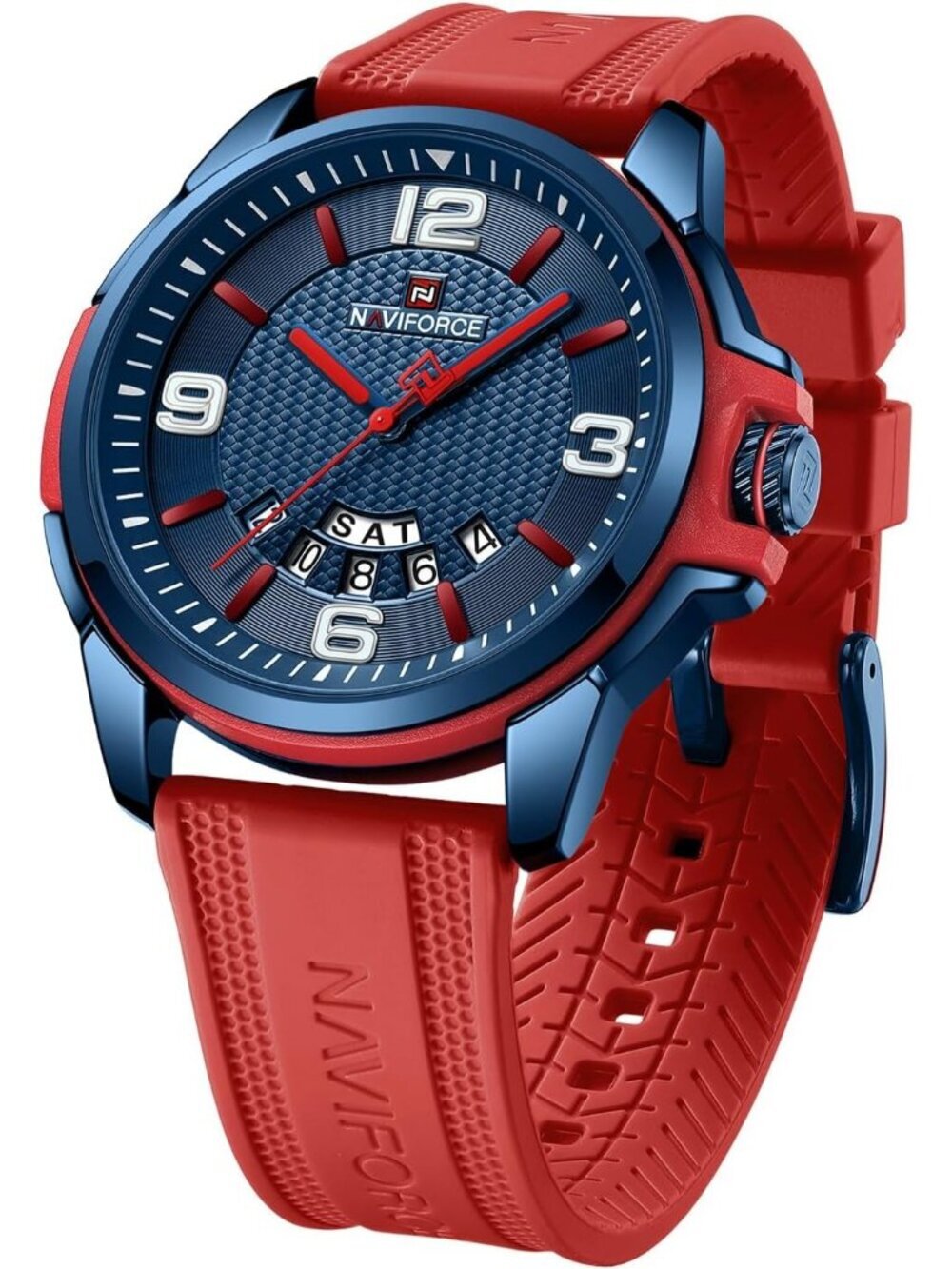 Unisex Red Analog Quartz Silicone Strap Sports Military Waterproof Wrist Watch